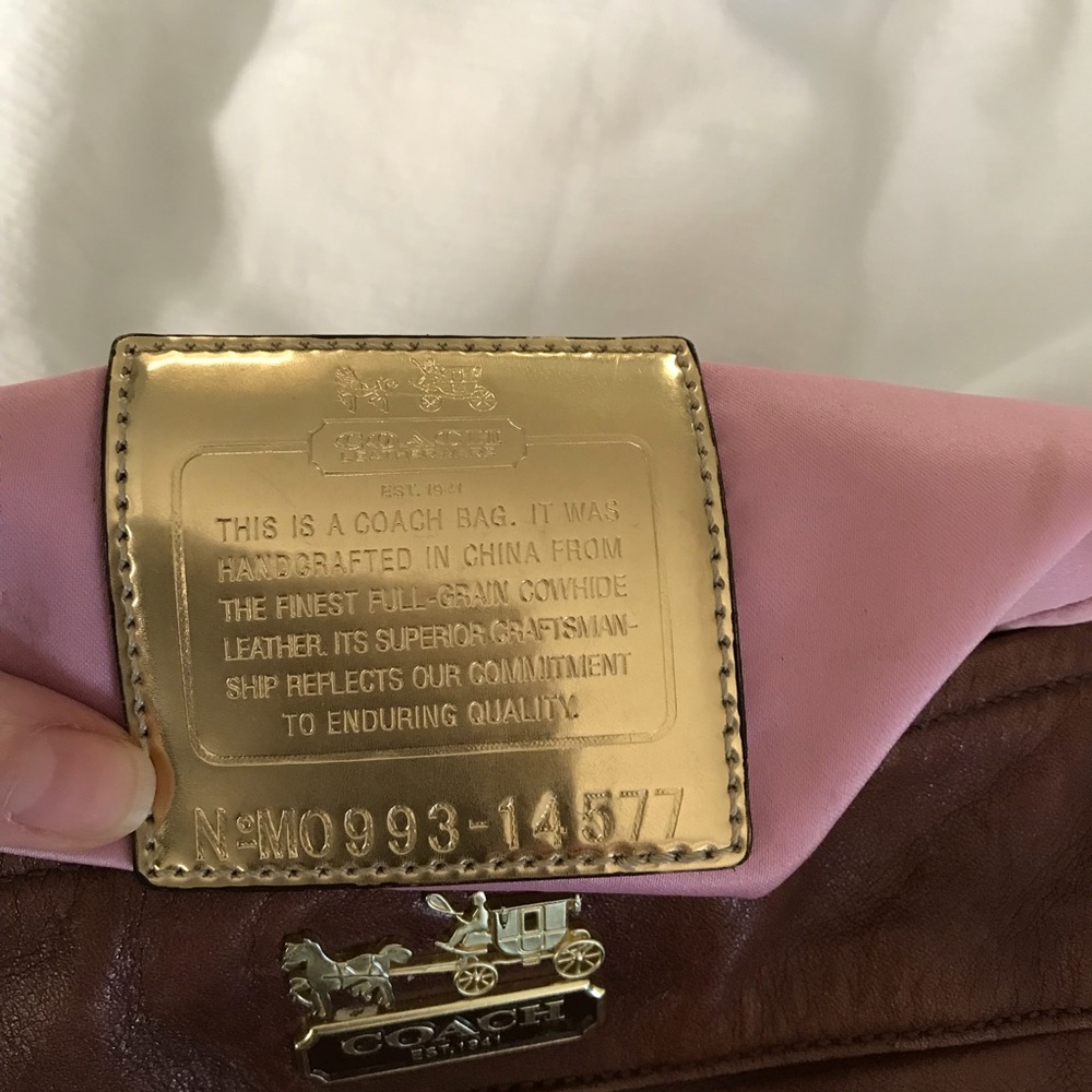 Coach leather crossbody / handbag chestnut brown - Picture 7 of 8